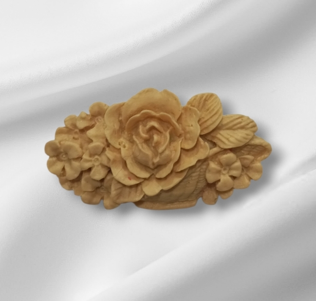 BROCHE RESINA MOSTAZA