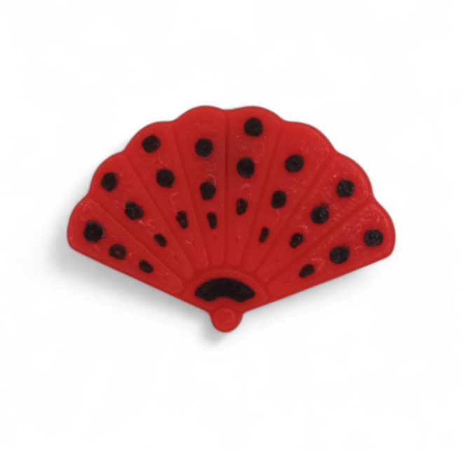 Pin Abanico Rojo Negro